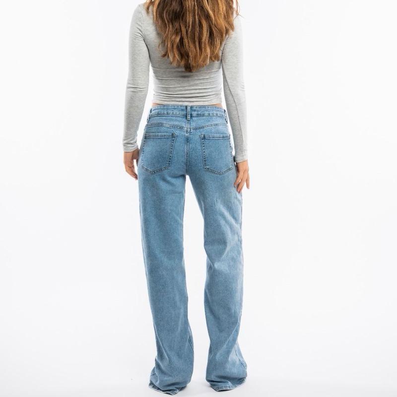 Mid Waist Straight Leg Jeans Tall