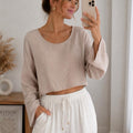 Crop Musselinshirt