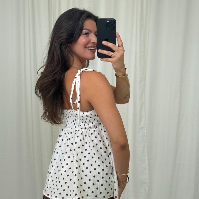 Polka Dot Musselintop