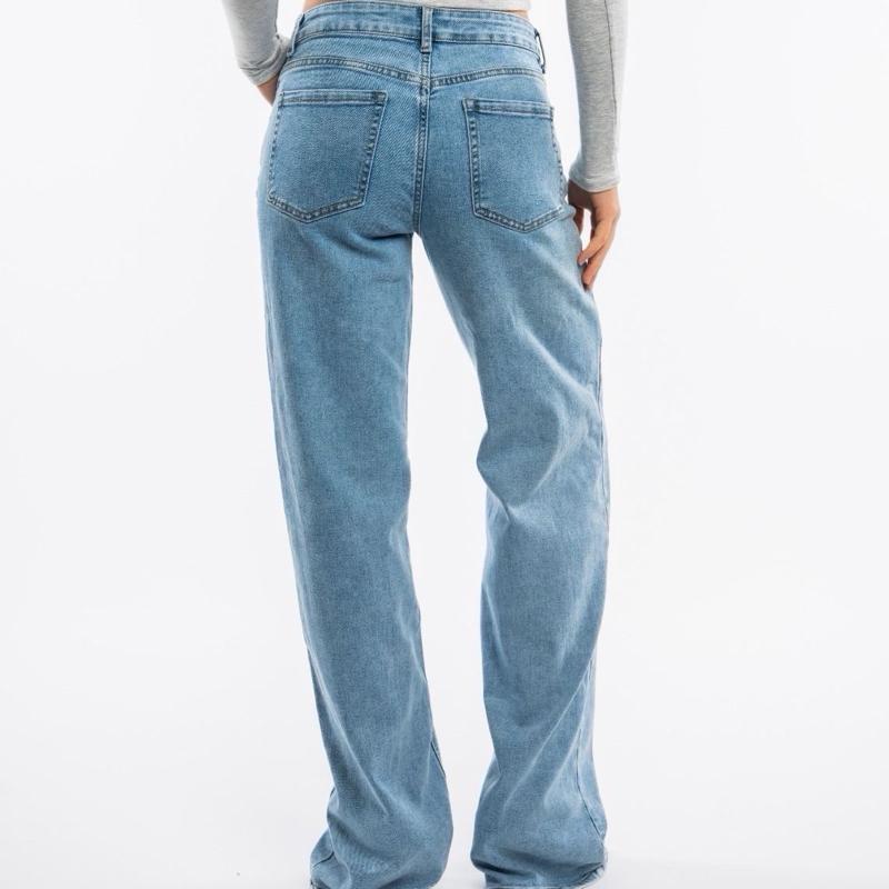 Mid Waist Straight Leg Jeans Tall