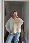 Oversize Musselinbluse