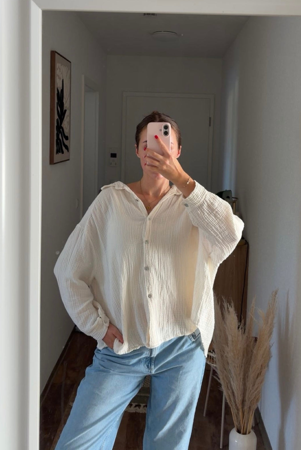 Oversize Musselinbluse