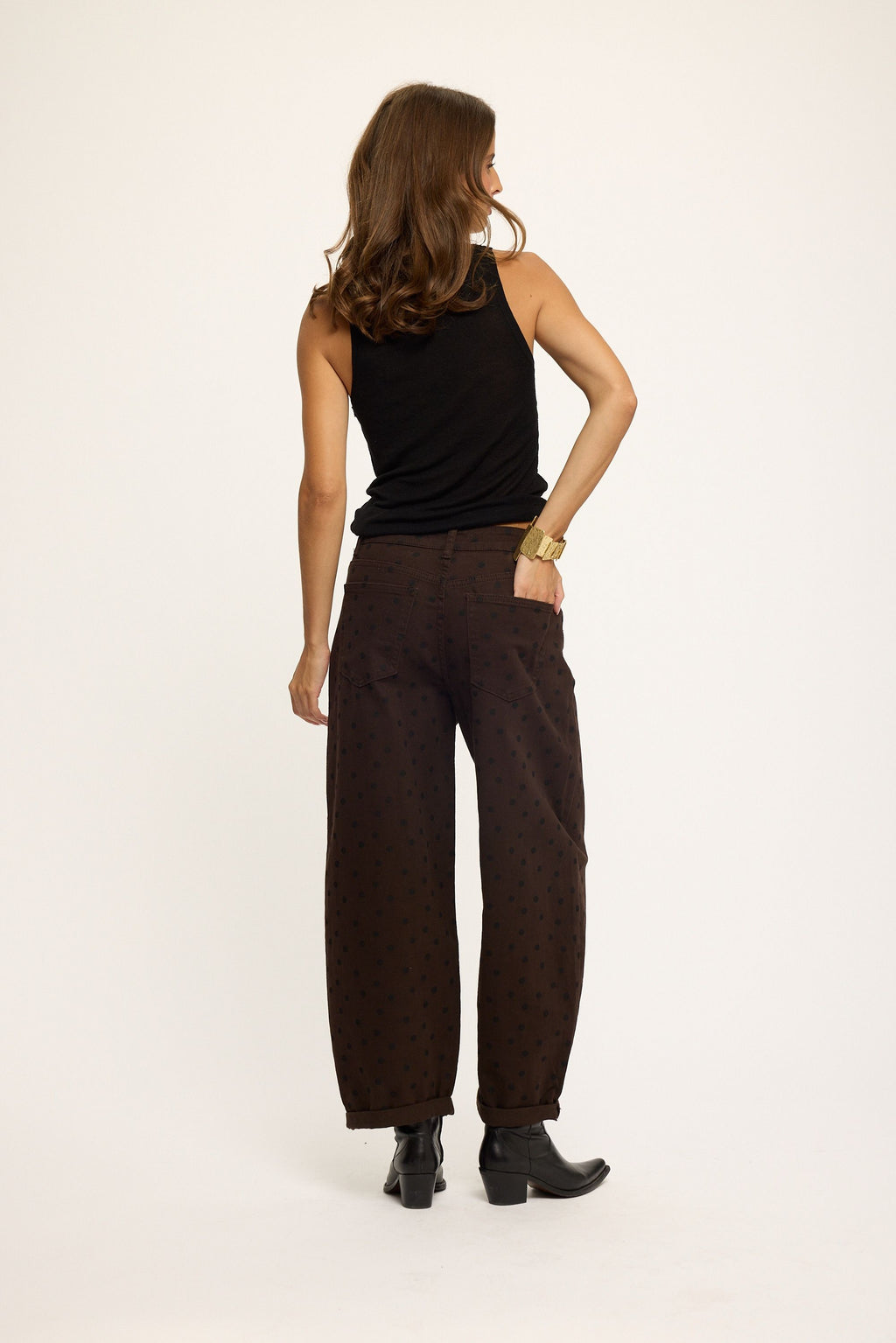 Polka Dot Ballon Jeans Braun
