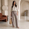 Wide Leg Jeans Taupe